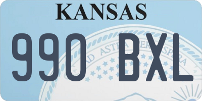 KS license plate 990BXL