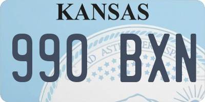 KS license plate 990BXN