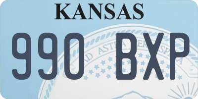 KS license plate 990BXP