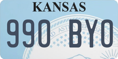 KS license plate 990BYO
