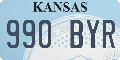 KS license plate 990BYR
