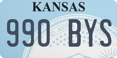 KS license plate 990BYS