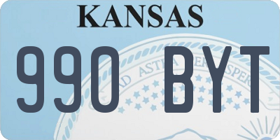KS license plate 990BYT