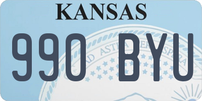 KS license plate 990BYU