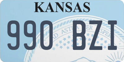 KS license plate 990BZI