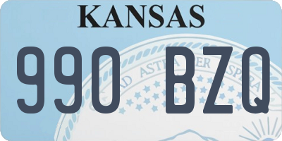 KS license plate 990BZQ