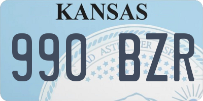 KS license plate 990BZR