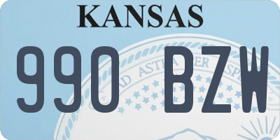KS license plate 990BZW