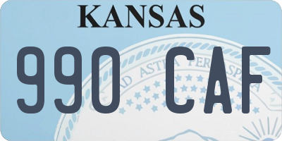 KS license plate 990CAF