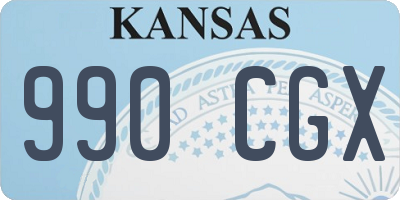 KS license plate 990CGX