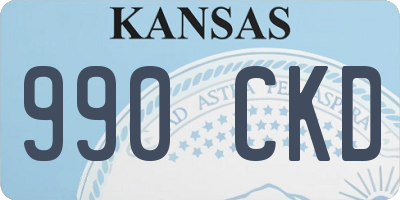 KS license plate 990CKD