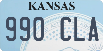 KS license plate 990CLA