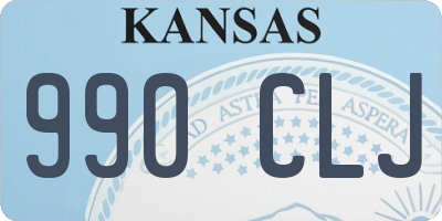 KS license plate 990CLJ