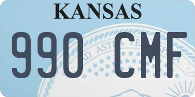 KS license plate 990CMF