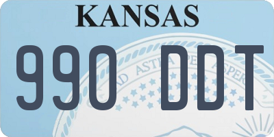 KS license plate 990DDT