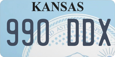 KS license plate 990DDX