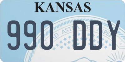 KS license plate 990DDY