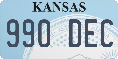 KS license plate 990DEC