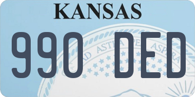 KS license plate 990DED
