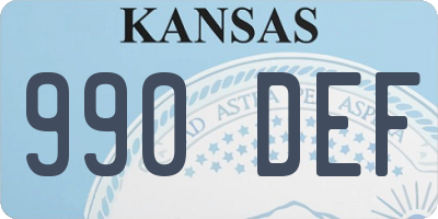 KS license plate 990DEF