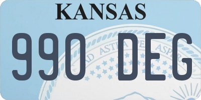 KS license plate 990DEG