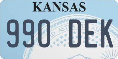 KS license plate 990DEK