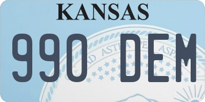 KS license plate 990DEM