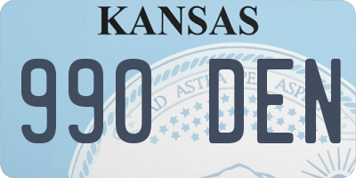 KS license plate 990DEN