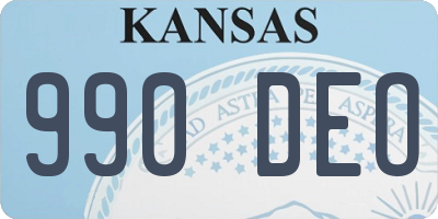 KS license plate 990DEO