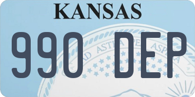 KS license plate 990DEP