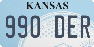 KS license plate 990DER