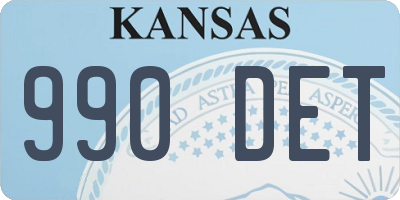 KS license plate 990DET