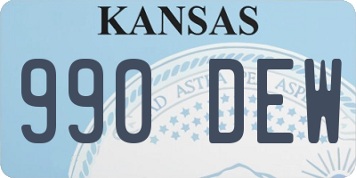 KS license plate 990DEW