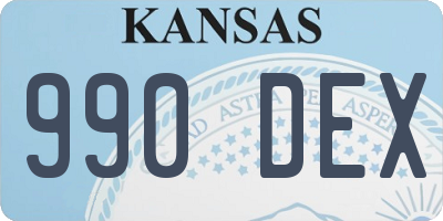 KS license plate 990DEX
