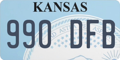 KS license plate 990DFB