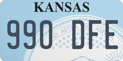 KS license plate 990DFE