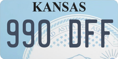 KS license plate 990DFF
