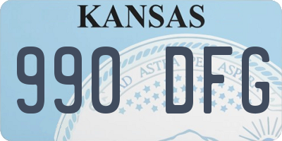KS license plate 990DFG