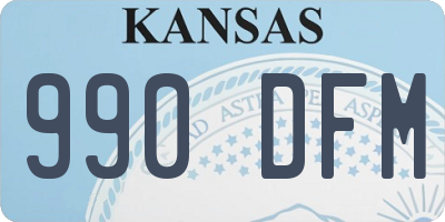KS license plate 990DFM