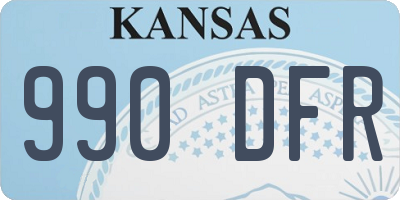 KS license plate 990DFR