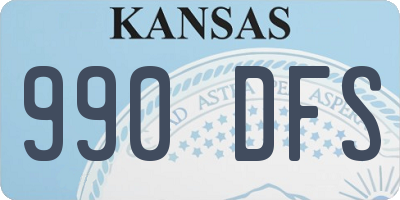 KS license plate 990DFS