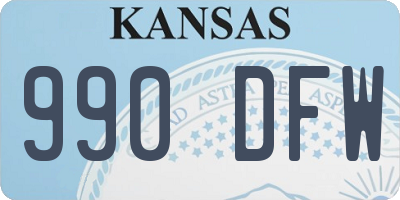 KS license plate 990DFW