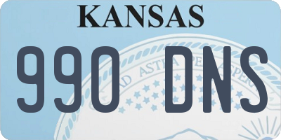 KS license plate 990DNS