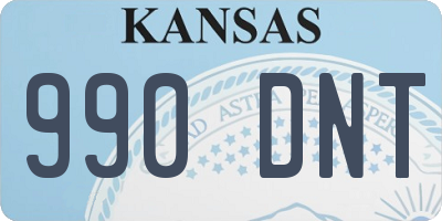 KS license plate 990DNT