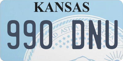 KS license plate 990DNU