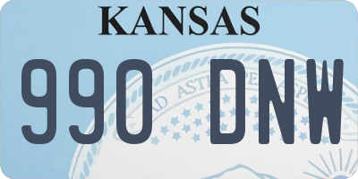 KS license plate 990DNW