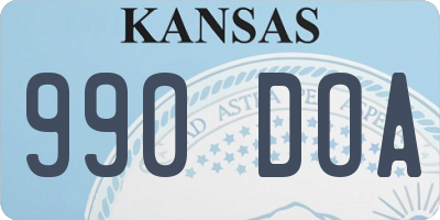 KS license plate 990DOA