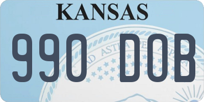 KS license plate 990DOB