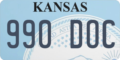 KS license plate 990DOC