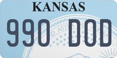 KS license plate 990DOD